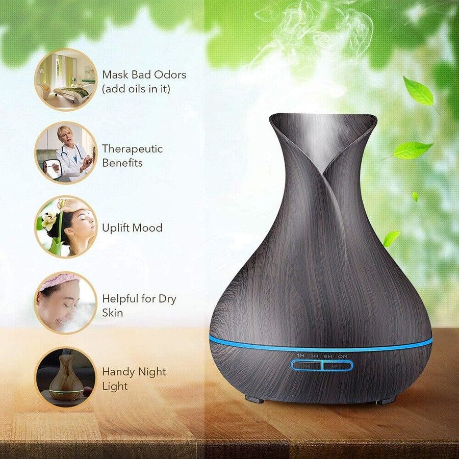 "Isabella" Natural Aroma Diffuser Dark Wood Vase 400ml