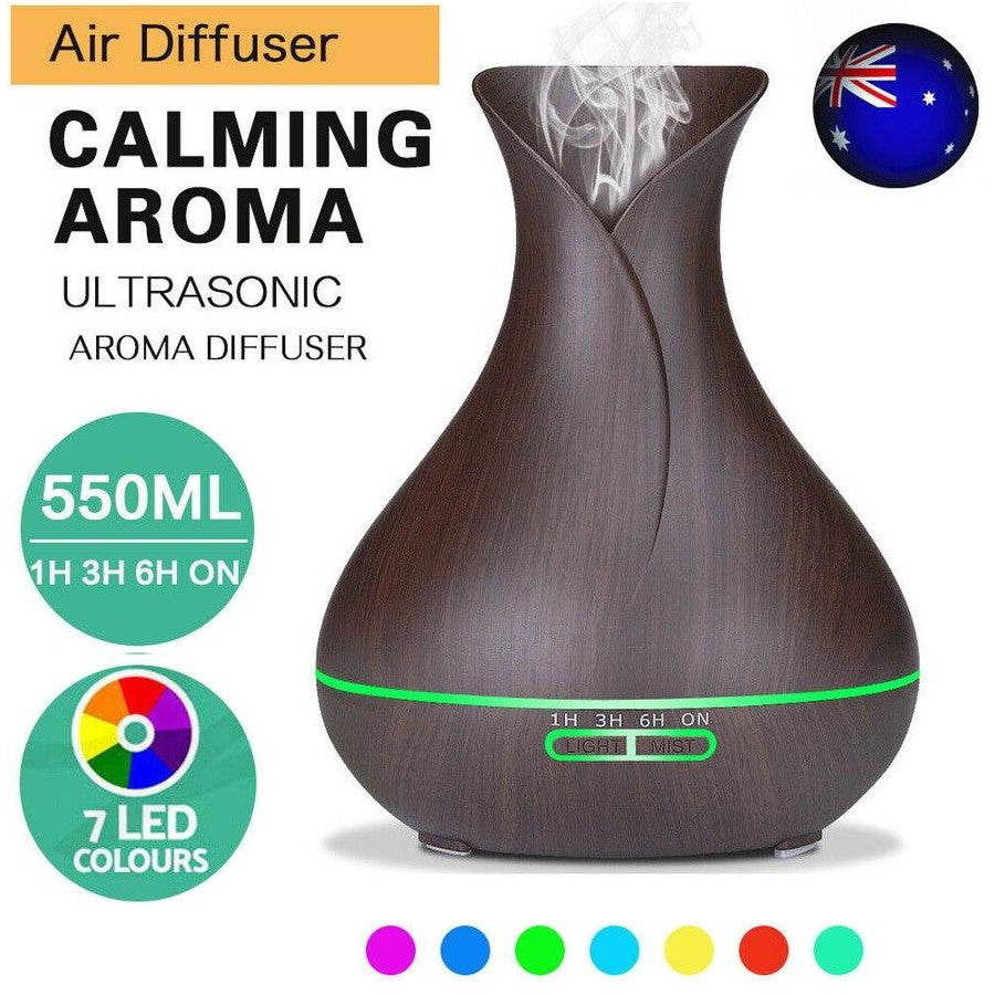 "Isabella" Natural Aroma Diffuser Dark Wood Vase 400ml